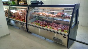 Balcão para carnes vidro curvo